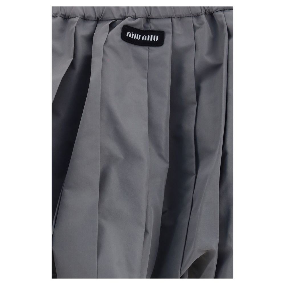 Miu Miu Gray Polyester Mini Skirt Miu Miu