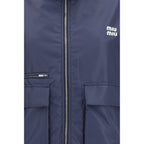 Miu Miu Blue Recycled Polyester Shell Jacket