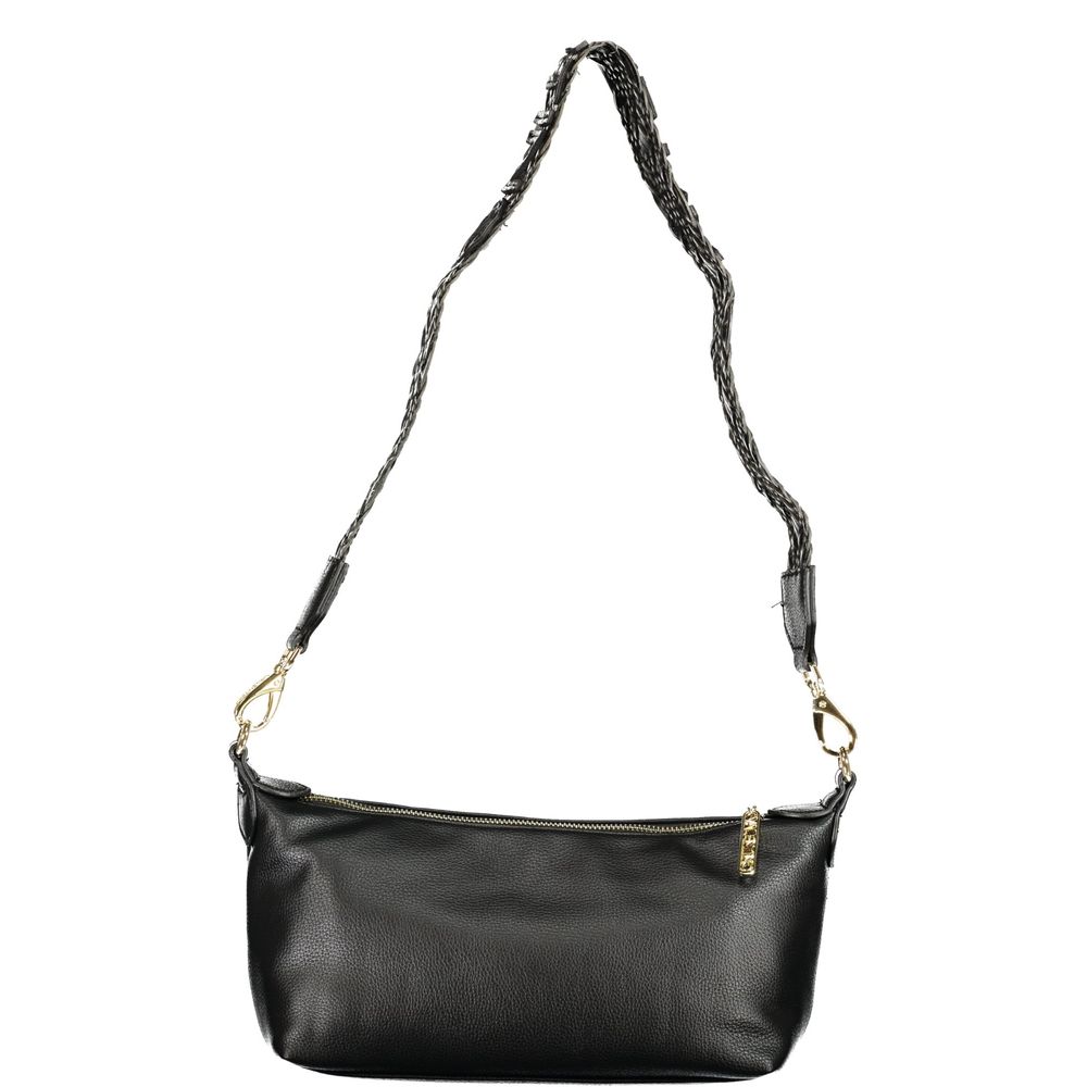 Mario Valentino Nero polyurethane women's bag with adjustable shoulder strap and sleek design.