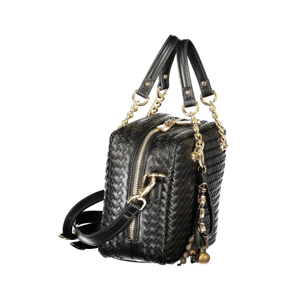 Mario Valentino Black Polyurethane Women's Bag - Eljoys Fashion 