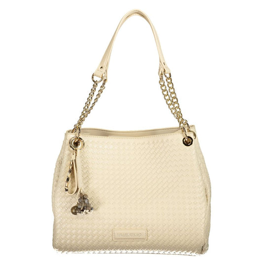 Mario Valentino Beige Polyurethane Women's Bag with Adjustable and Removable Strap Mario Valentino