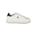 U.S. POLO ASSN. Bianco polyester men's sneaker with white upper and rubber sole, stylish athletic footwear.