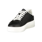 Black U.S. POLO ASSN. men's sneaker with polyurethane upper and rubber sole, stylish casual footwear for everyday wear.