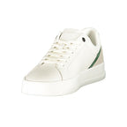 Tommy Hilfiger Bianco polyurethane men's sneaker with white design and sporty laces, casual footwear for everyday wear.