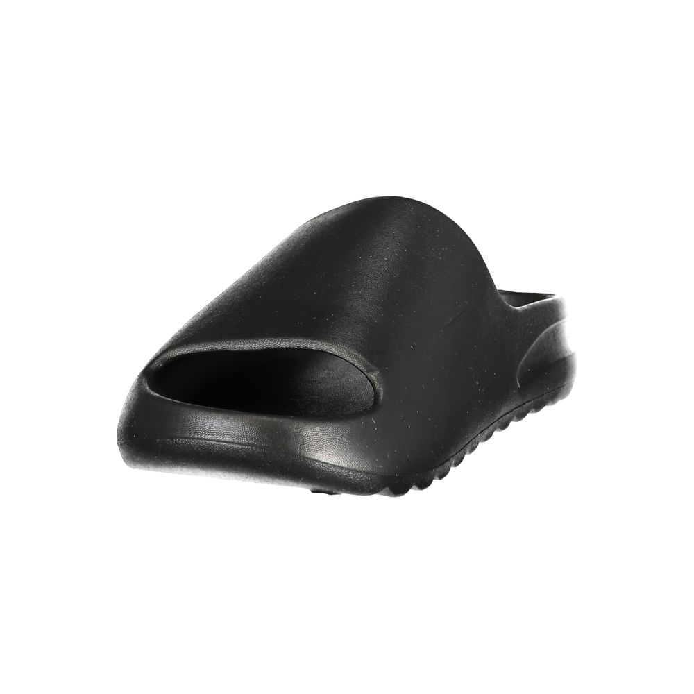 Norway 1963 black polyurethane men's slipper with a slip-on design and cushioned sole for comfortable indoor wear.