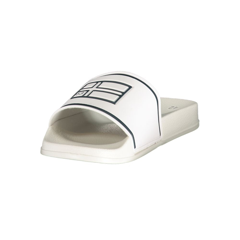Norway 1963 white polyurethane men's slipper with a soft, slip-on design and cushioned sole for comfortable indoor wear.