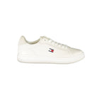 Tommy Hilfiger Bianco women's polyurethane sneaker with white design and casual style, featuring a low-top silhouette and laced closure.