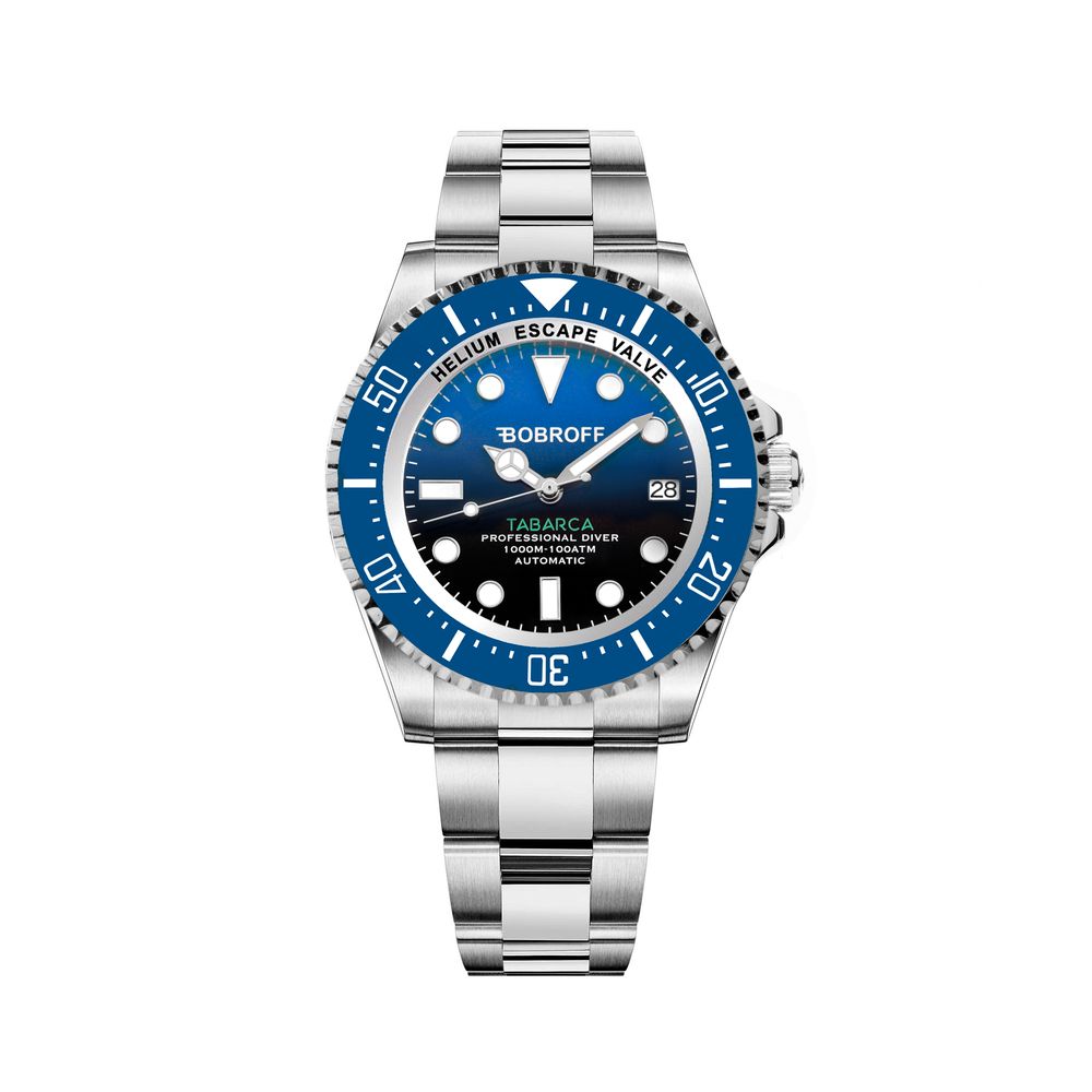 Bobroff Silver Stainless Steel Sport Watch