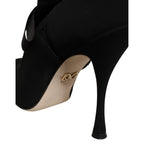 Dolce & Gabbana Black Stiletto Heels Mid Calf Boots Shoes