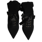 Dolce & Gabbana Black Stiletto Heels Mid Calf Boots Shoes