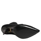 Dolce & Gabbana Black Stiletto Heels Mid Calf Boots Shoes