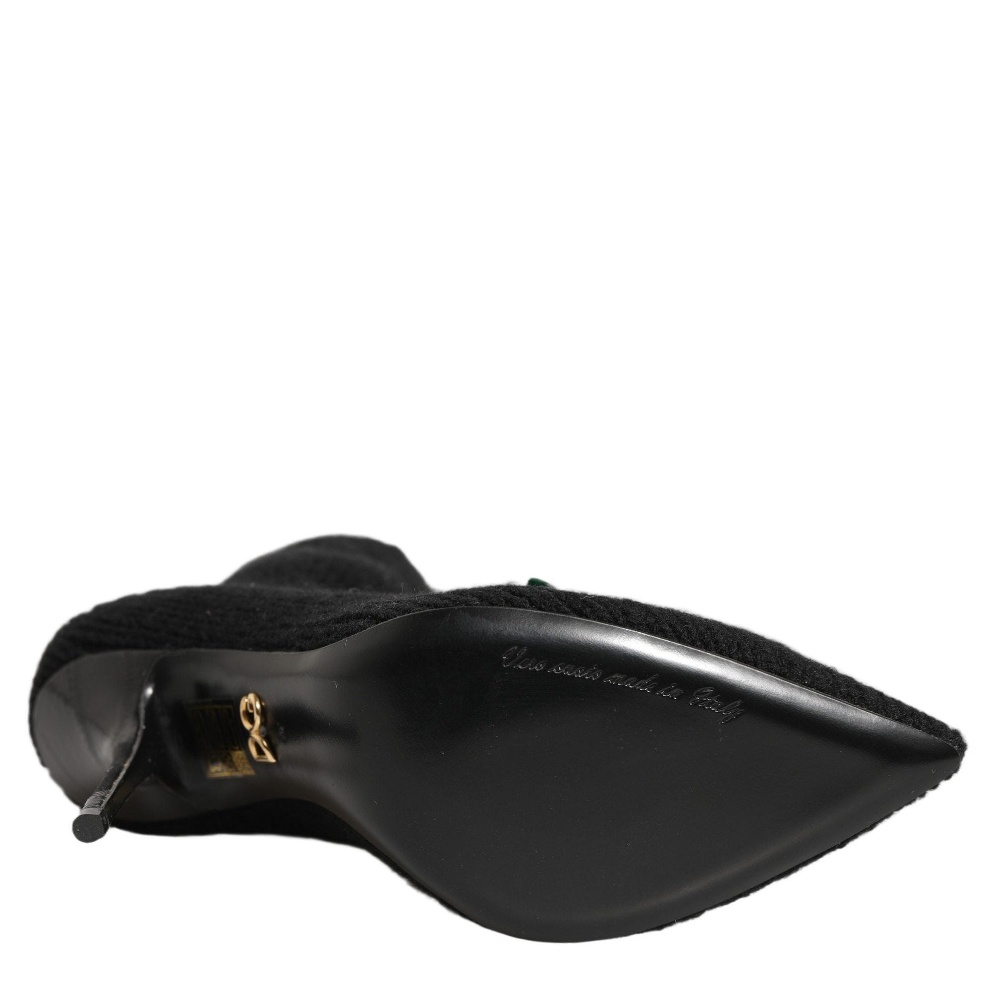 Dolce & Gabbana Black Stiletto Heels Mid Calf Boots Shoes