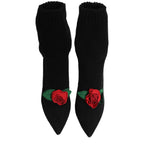Dolce & Gabbana Black Stiletto Heels Mid Calf Boots Shoes