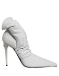 Dolce & Gabbana gray stretch socks heels ankle boots, stylish footwear with sleek design and comfortable fit.
