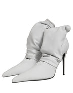 Dolce & Gabbana Gray Stretch Socks Heels Ankle Boots Shoes