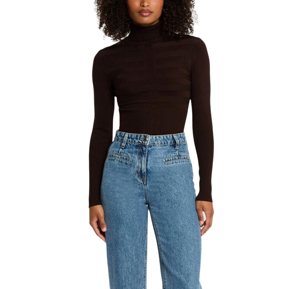 Morgan De Toi Brown Viscose Turtleneck Morgan De Toi