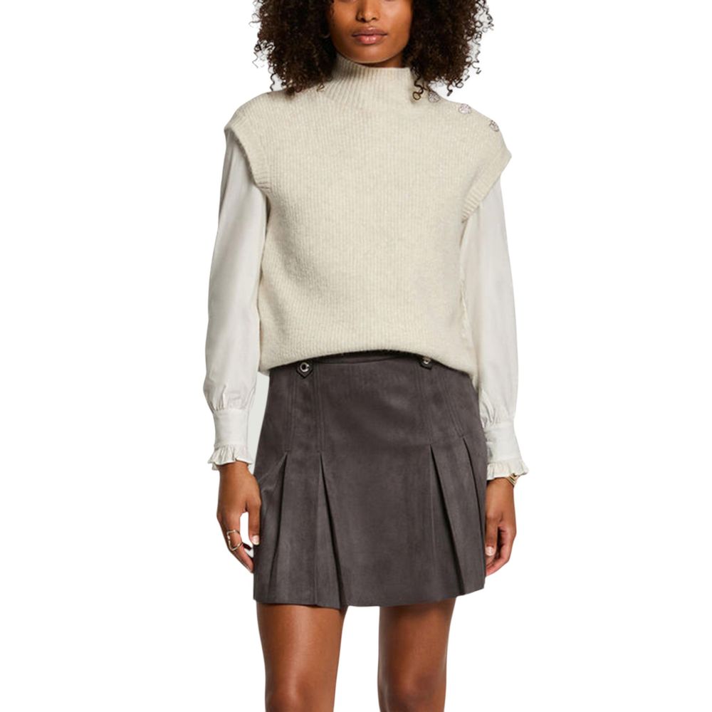 Morgan De Toi Beige Polyester Sleeveles Sweater Morgan De Toi