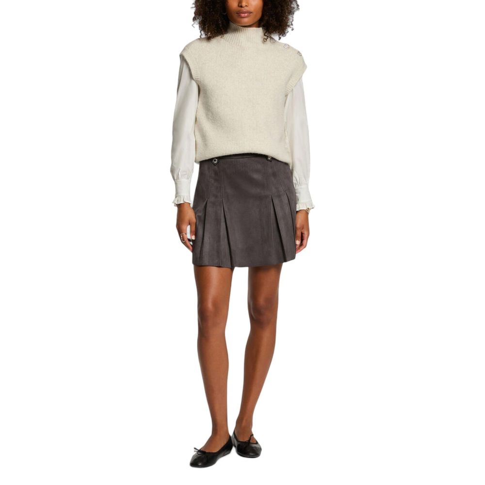Morgan De Toi Beige Polyester Sleeveles Sweater Morgan De Toi
