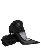 Dolce & Gabbana Black Over The Knee Sock Pumps Boots Shoes