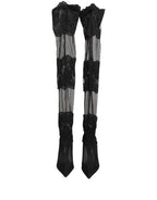 Dolce & Gabbana Black Over The Knee Sock Pumps Boots Shoes