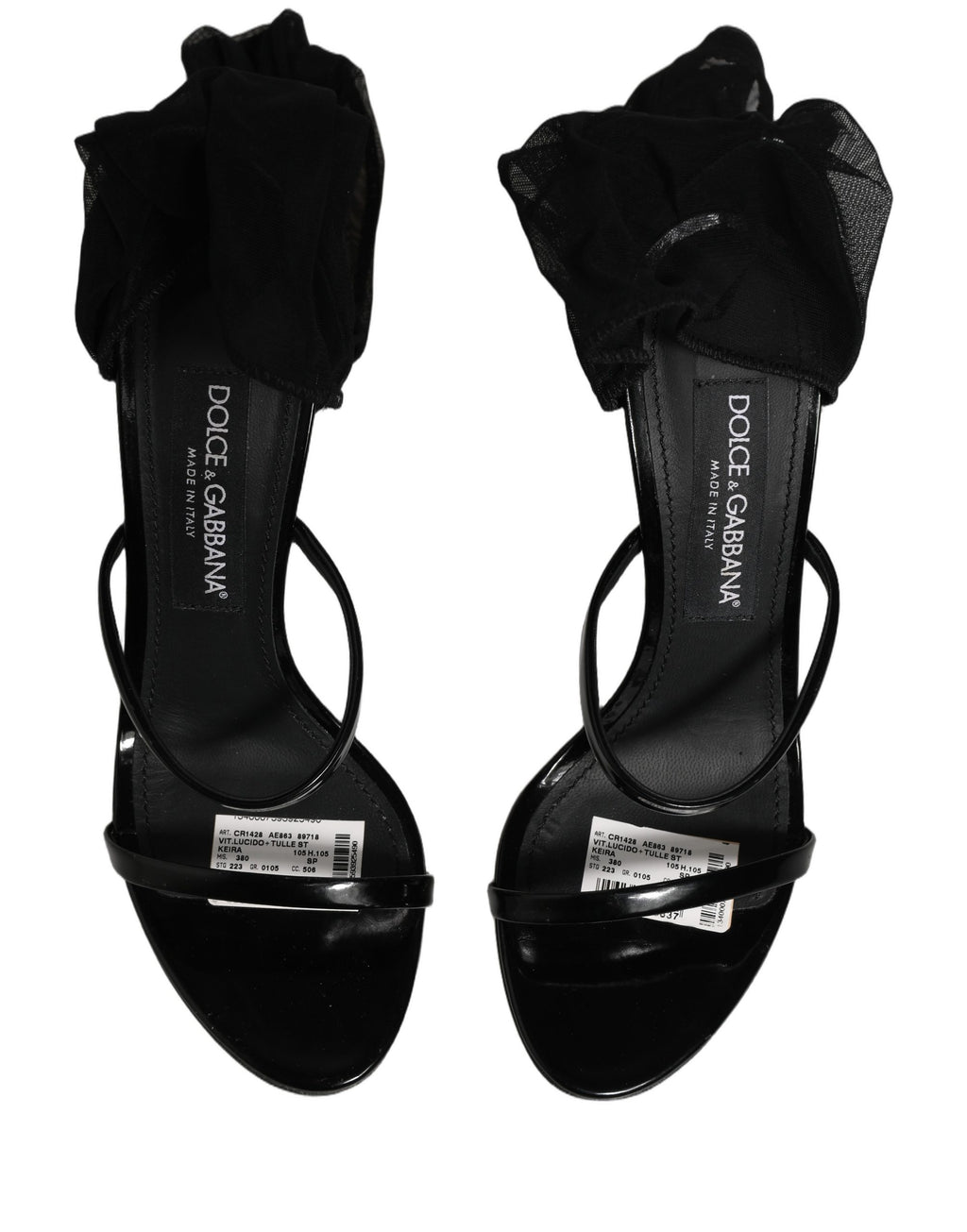 Dolce & Gabbana Stiletto Sandals Socks Knee High Boots Black