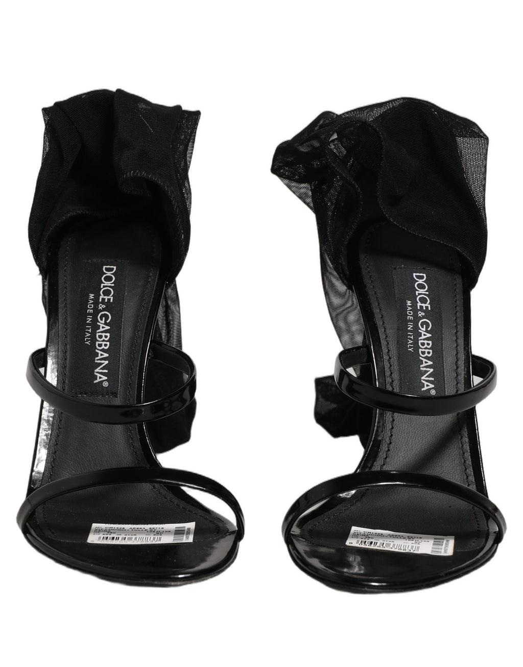 Dolce & Gabbana Stiletto Sandals Socks Knee High Boots Black