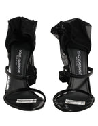 Dolce & Gabbana Stiletto Sandals Socks Knee High Boots Black