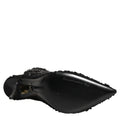 Dolce & Gabbana Black Embellished Mesh Ankle Boots Shoes
