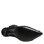 Dolce & Gabbana Black Embellished Mesh Ankle Boots Shoes