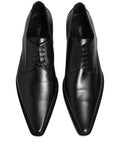 Dolce & Gabbana Black Leather Lace Up Derby Dress Shoes