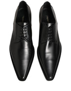 Dolce & Gabbana Black Leather Lace Up Derby Dress Shoes