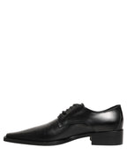 Dolce & Gabbana Black Leather Lace Up Derby Dress Shoes