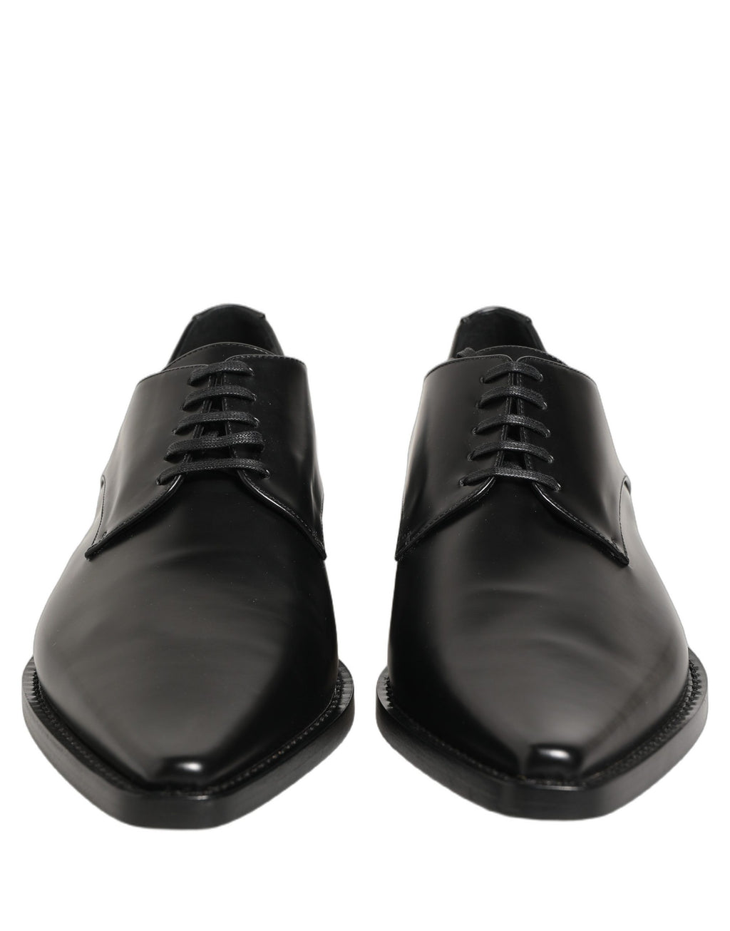 Dolce & Gabbana Black Leather Lace Up Derby Dress Shoes