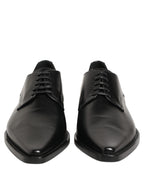 Dolce & Gabbana Black Leather Lace Up Derby Dress Shoes