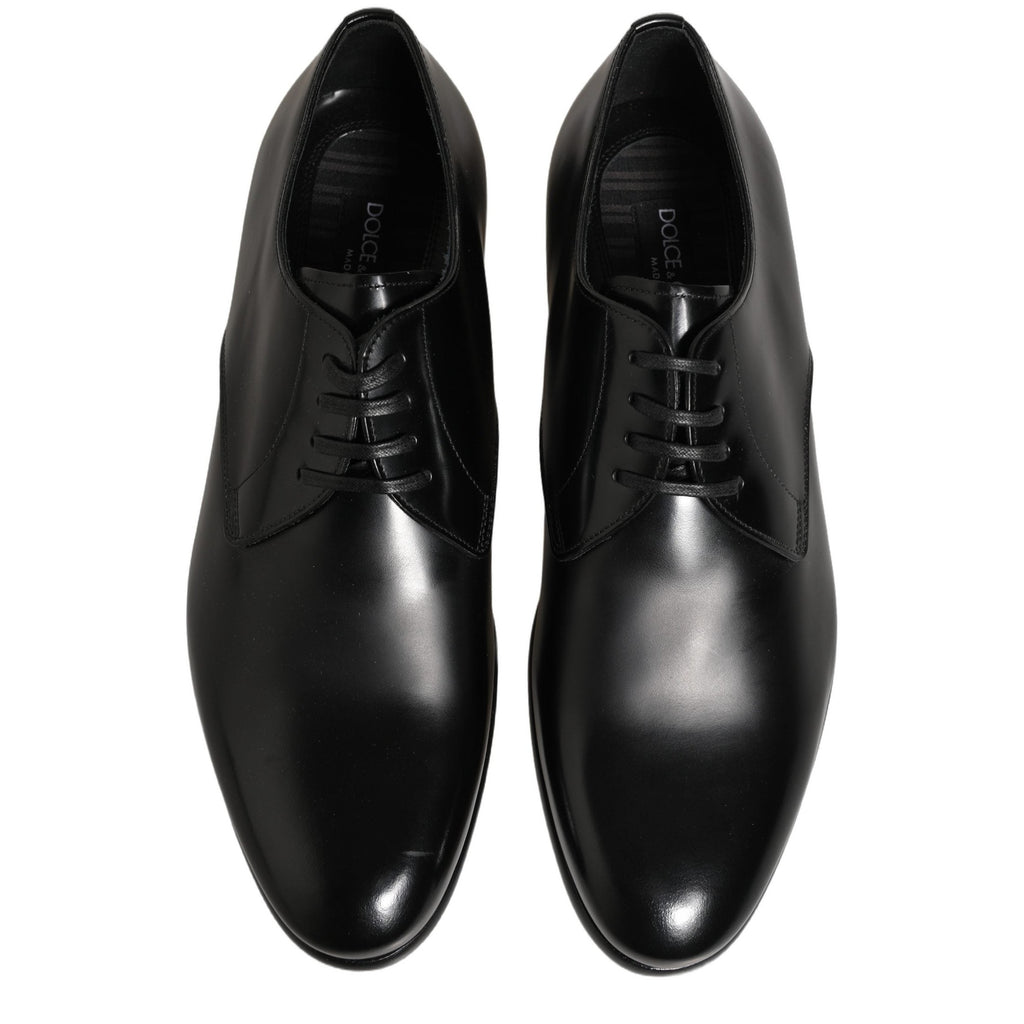 Dolce & Gabbana Black Leather Lace Up Derby Dress Shoes