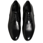 Dolce & Gabbana Black Leather Lace Up Derby Dress Shoes