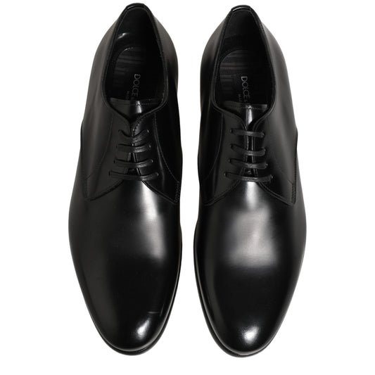 Dolce & Gabbana Black Leather Lace Up Derby Dress Shoes