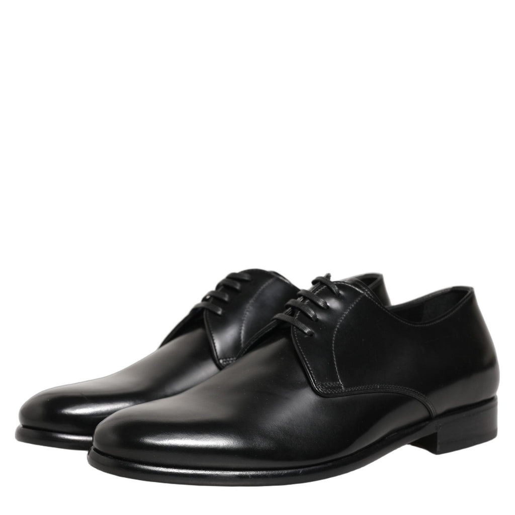 Dolce & Gabbana Black Leather Lace Up Derby Dress Shoes