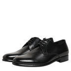 Dolce & Gabbana Black Leather Lace Up Derby Dress Shoes