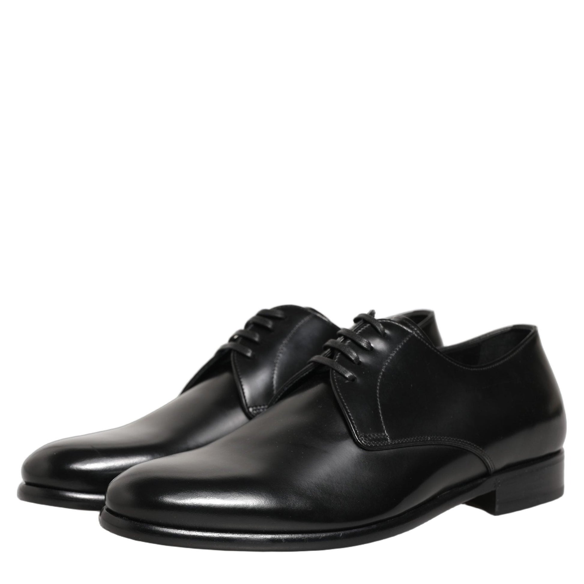 Dolce & Gabbana Black Leather Lace Up Derby Dress Shoes