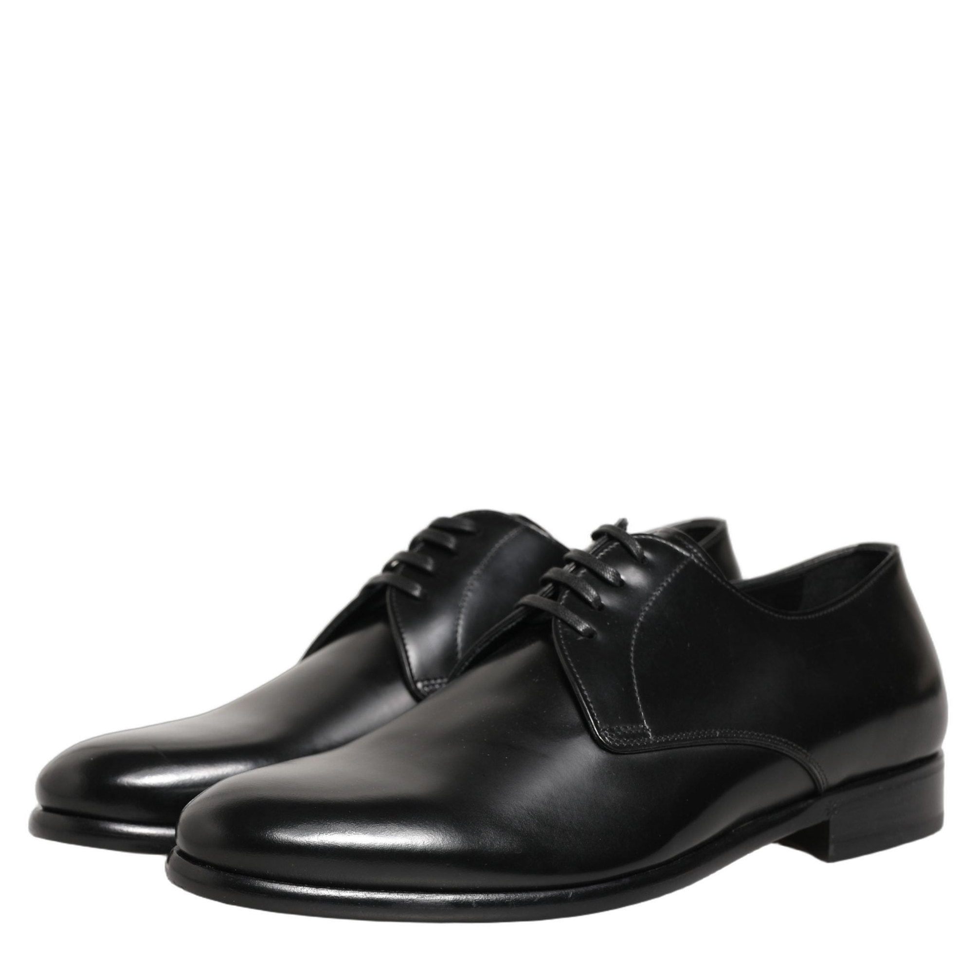 Dolce & Gabbana Black Leather Lace Up Derby Dress Shoes