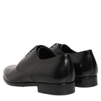 Dolce & Gabbana Black Leather Lace Up Derby Dress Shoes