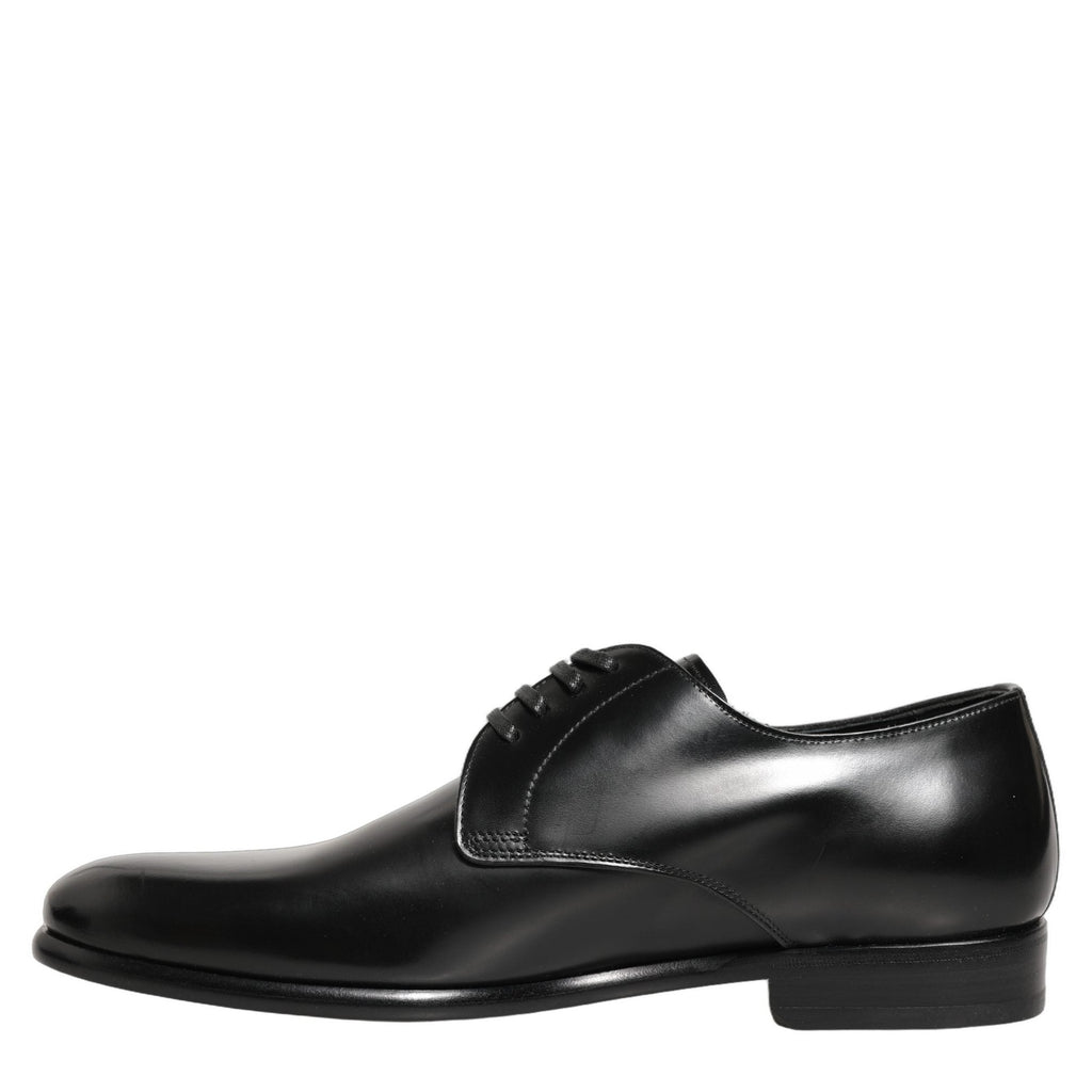 Dolce & Gabbana Black Leather Lace Up Derby Dress Shoes