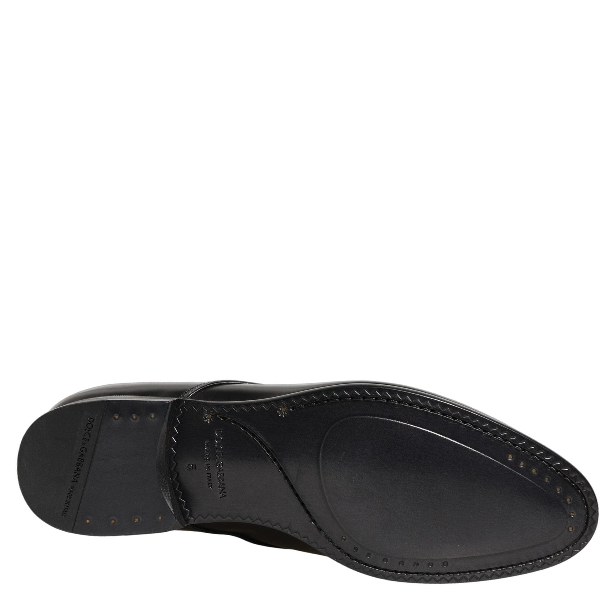 Dolce & Gabbana Black Leather Lace Up Derby Dress Shoes