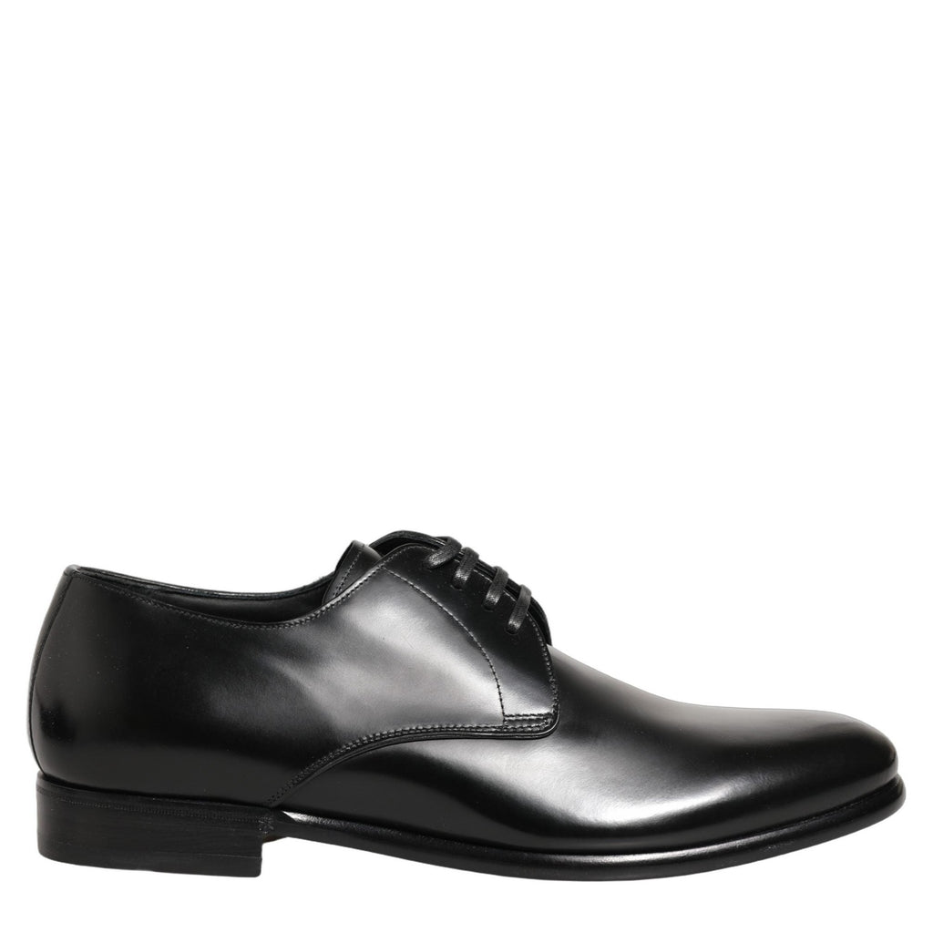 Dolce & Gabbana Black Leather Lace Up Derby Dress Shoes