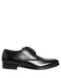 Black leather lace-up Derby dress shoes by Dolce & Gabbana featuring sleek design and polished finish.