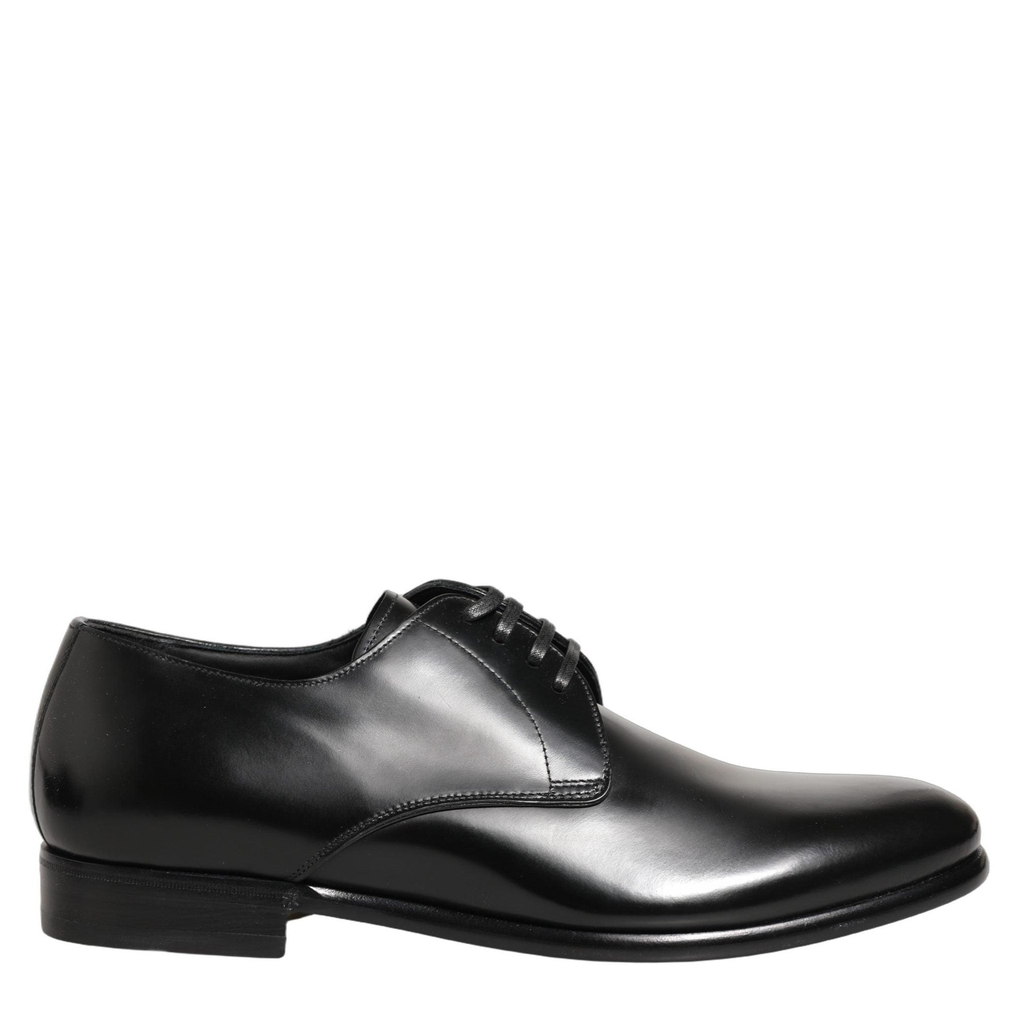 Dolce & Gabbana Black Leather Lace Up Derby Dress Shoes