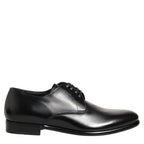 Dolce & Gabbana Black Leather Lace Up Derby Dress Shoes