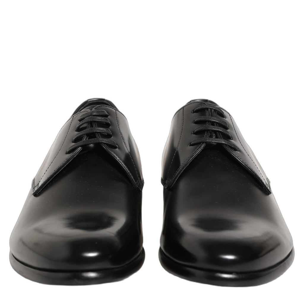 Dolce & Gabbana Black Leather Lace Up Derby Dress Shoes