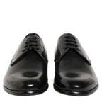 Dolce & Gabbana Black Leather Lace Up Derby Dress Shoes